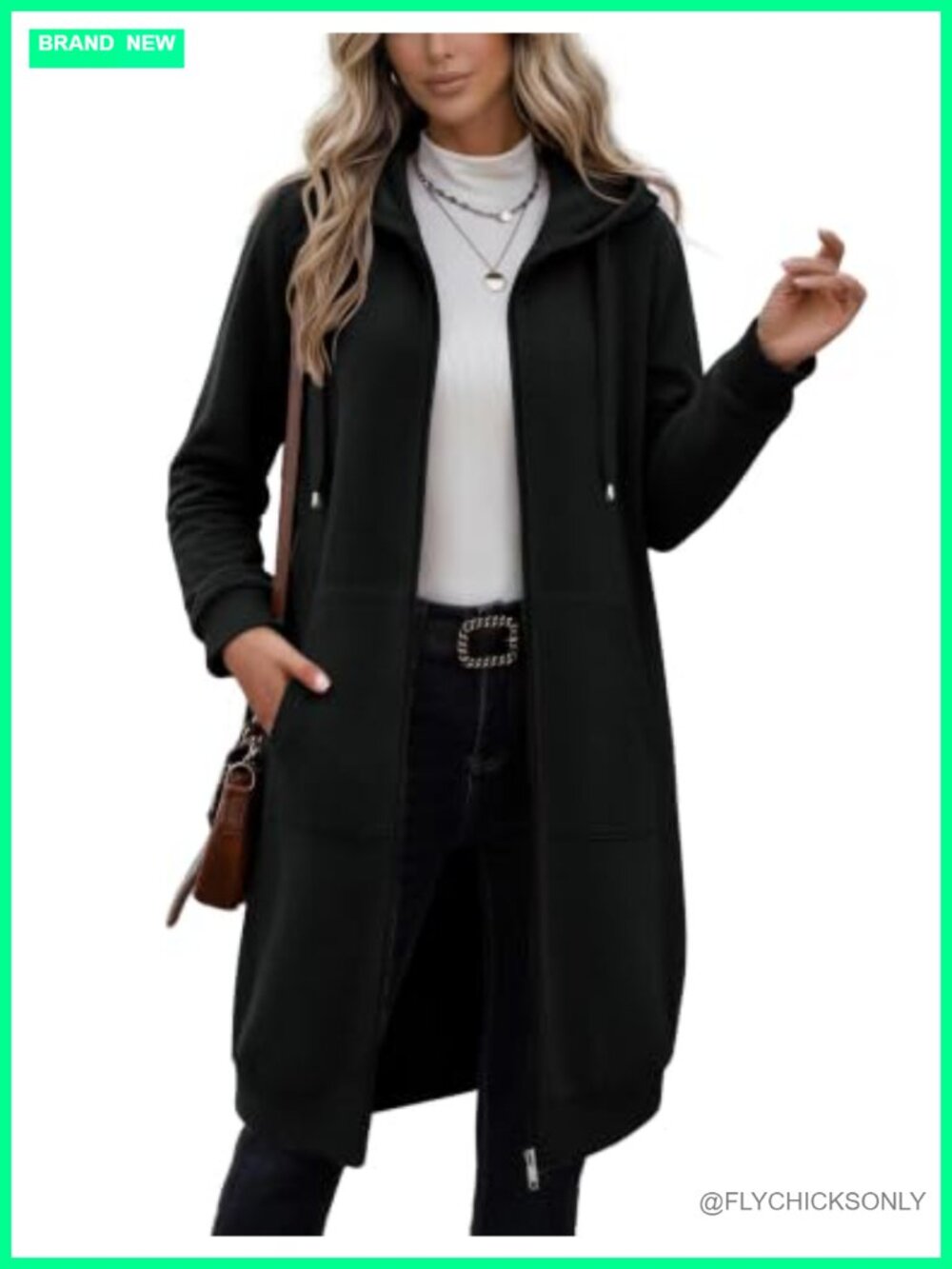 Women's Oversized Long Fleece Zip Up Hoodie Hooded Sweatshirt